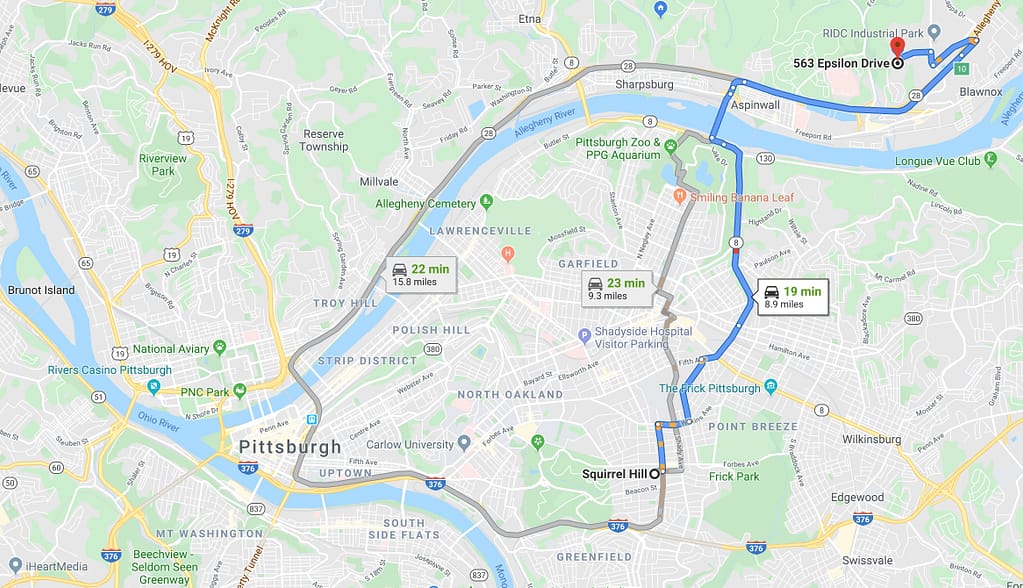 Squirrel Hill Pittsburgh Dentist Directions